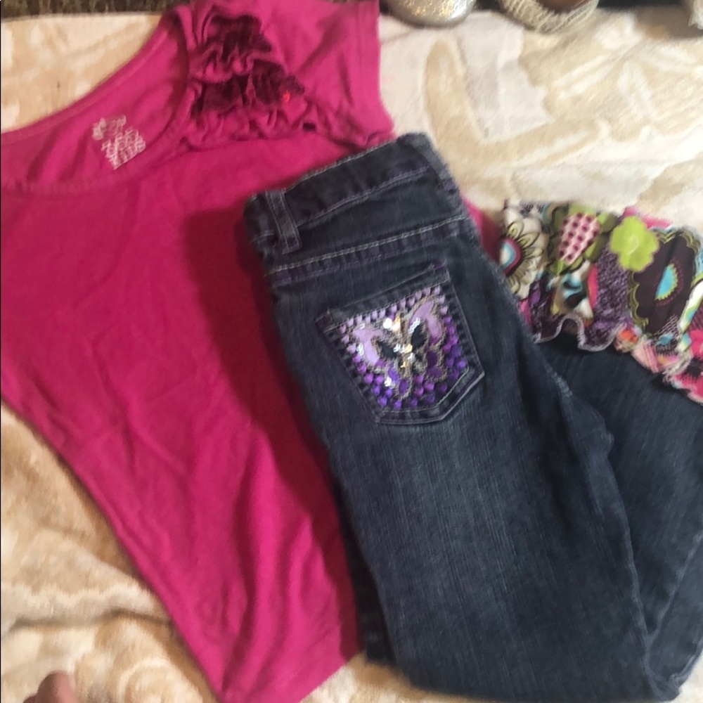 Boutique custom mean bell bottom,  with matching top Size 4/5 t outfit